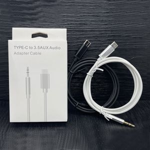 Audio de carro 1m de 3 pés Cabo USB Tipo C a 3,5 mm Jack Aux Aux Cord Cord Cord Encontro USBC Conversor de adaptador para iPhone 15 14 13 12 11 X Pro Max e Samsung S22 S21 Nota Huawei LG