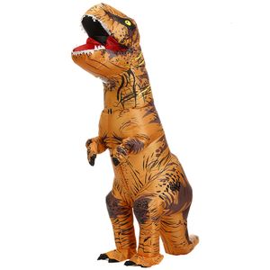 Tema traje adulto crianças t-rex trajes de dinossauro inflável terno vestido anime festa cosplay carnaval traje de halloween para homem mulher 230830