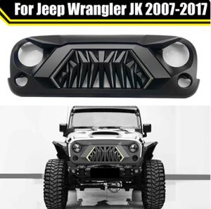 Jeep Wrangler için Modifiye Zırh Tarzı Izgaraları JK 2007-2017 Aksesuarlar Ön Tampon Izgara Yükseltme Üst Grid DRL Işık