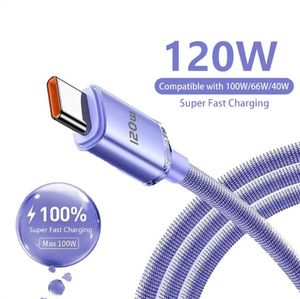 120w Type C Cable 6A Super Fast Charger Cable 0.25M/1M/1.5m/2M Quick Charge USB C Cables C ChargerFor Samsung Xiaomi Huawei