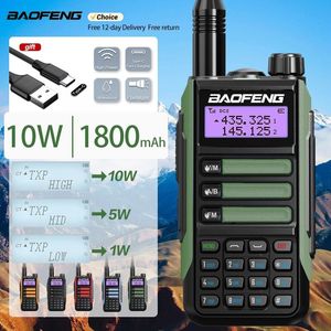 Walkie Talkie Baofeng Uv16pro v2 50 км радиостанция Ham Ham Двухсторонний любитель VHF мощный 10 -ватт UV16 Hunting Radios 230830