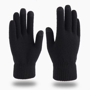 Mittens Winter Men Knitted Gloves Touchscreen High Quality Male Mitten Thicken Warm Wool Cashmere Solid Women Business Autumn 230829