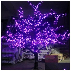 Noel dekorasyonları LED açık kiraz çiçeği ağacı 1248pcs LED'ler 6ft/1.8m yükseklik 110VAC/220VAC yağmur geçirmez dış mekan u damla teslimat hom otozd