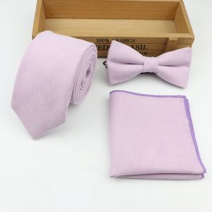 Bolo Sicies Men Soft Microsuede Tie Tie Boktie Pocket Packven Set Set Solid Color N 7 см шириной галстук бабочка палочка 3 ПК лоты 230829