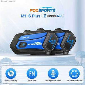 Fodsports M1-S Plus Motosiklet Kask İntercom Bluetooth kulaklık 8 Rider Gruplama BT Interphe Moto FM Radyo Müzik Paylaşımı Q230830