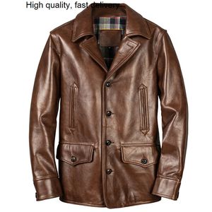 Erkekler Deri Sahte Orijinal Avrupa Moda Uzun Blazer Ceket Erkek Kış Horsehide Ceket Lüks Erkek Rüzgar Yem Pullu Plus Boyut 5xl 230831