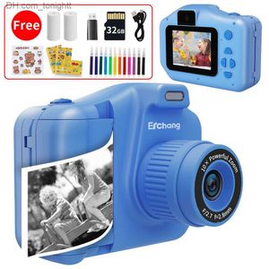Camcorders New Children Instant Print Camera 10x Digital Zoom Kids Photo Girl's Toy Child Video Boy's Birthday Gift Q230831