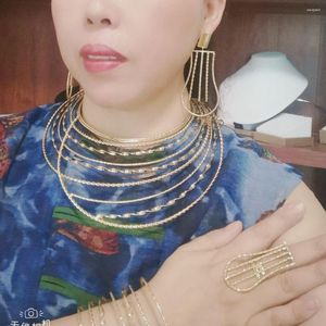 Серьги по ожерелью ставят африканский для женщины мода Дубай Бразильские ожерелья Женские банкетные знакомства свадебные аксессуары FHK13615