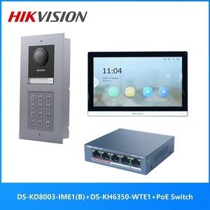 Smart Lock Multi Language 802 3AF POE Video Intercom Комплект включает в себя DS KD8003 IME1 B DS KH6350 WTE1 POE Switch 230830