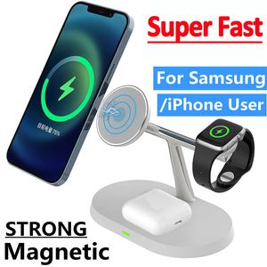 Wireless Chargers 15W 3 in 1 Magnetic Charger Stand For Watch Fast Charging Dock Station 230830