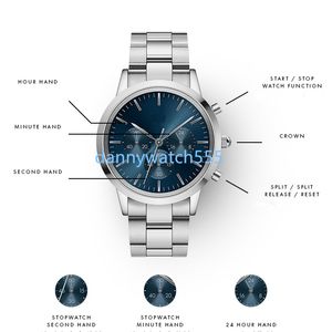 Часы U1 для пар, мужские дизайнерские часы dw в скандинавском стиле Yanze, 42 мм, традиционный трехглазый хронограф, многофункциональные кварцевые деловые часы orologio da polso