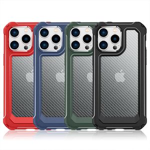 Carbon Fiber Cell Phone Cases for iPhone 15 14 13 12 11 Pro Max X Xr Xs SE 8 7 Plus Protective Shockproof Heavy Duty Anti-Scratch Full Body Protection Cover