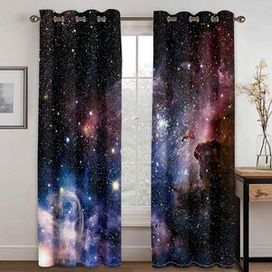 Tenda 3D Notte Luminosa Estate Stellata Via Lattea Cielo Serie 2 Pezzi Finestra ombreggiante per Soggiorno Camera da Letto