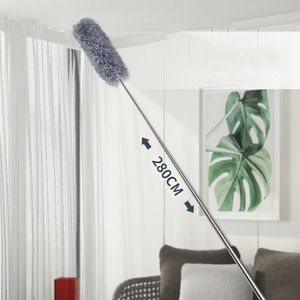 Dusters 280cm Adjustable Telescopic Duster Brush Bending Dust Cleaner Feather Brushes Removal Household Dusting Cleaning Tools 230830