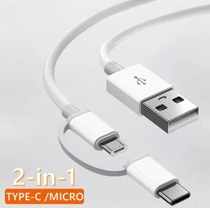 2 Arada 1 Mikro USB Tip C Kablo Hızlı Şarj Telefon Şarj Cihazı Xiaomi için USB Veri Keli