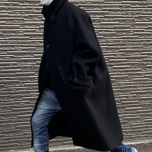 23FW Yeni Kadın Erkek Ceketler Uzun Silhouette Yün Katlar Siyah Sonbahar Kış Ceketleri Yüksek Son Klasik Windbreaker Fashion Street Outwear Tjamjk45