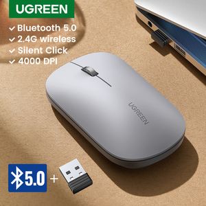 Mice UGREEN Mouse Wireless Bluetooth 2.4G Silent Mice 4000 DPI Left Right Hand For MacBook Tablet Computer Laptop PC Wireless Mouse 230831