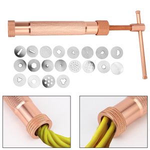 Baking Moulds Clay extruder With 20 Tips Clay Craft Cake Sculpture Gun Sugar Paste Fondant Perfect Rose Gold Cake Sculpture Polymer Tool 230831
