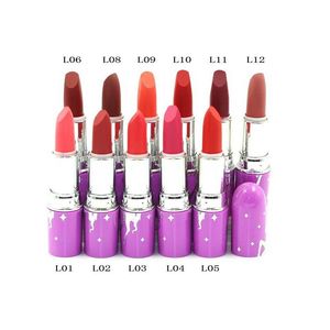 Губная помада Vegan Purple Tube Lipsticks Matte Longlasting Easy To Wear Coloris Makeup Lipper Lip Stick Drop Delivery Health Beauty Lips Dh8Qt