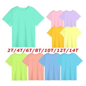 Toptan süblimasyon pastel açık renkli yürümeye başlayan çocuk boş ısı transfer tişörtleri polyester giyim diy ebeveyn-çocuk kıyafetleri Amerikan boyutu 2T/4T/6T/8T/10T/12T/14T A12