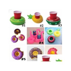 Banyo oyuncakları flamingos çörek karpuz ananas şişme bardaklar havuz yüzer bar içecek bardak tutucu desen bebek çocukları anne dhf8r