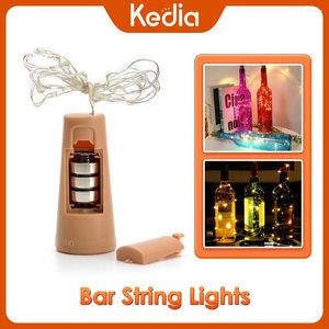 Dizeler Bar LED String Işıkları Yaratıcı Cork Işık Şarap Şişesi Dekorasyon Yatak Odası Kapalı Bakır Tel