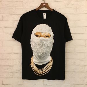 T-shirt da uomo Camicia da uomo firmata Hip Hop Streetwear Diamond Masked 3D Fashion T-shirt in cotone da skateboard di alta qualità 1: 1