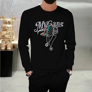 Erkek Hoodies Sweatshirts Sonbahar Yeni Avrupa Kişiselleştirilmiş Baskı Mektubu Sıcak Elmas Kazak Erkek Kazak Uzun Kollu Alt Gömlek Moda Marka Erkekler Top