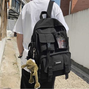 Крутой черный нейлоновый багпак повседневная леди рюкзаки рюкзаки для женщин против кражи Rucksack Women School Backpack Корейская обратная упаковка Mochila 230223