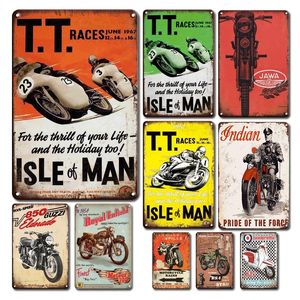 Klasik Motosikletler Poster Metal Plaka Kalaylı İşaret Vintage Motor Marka Sanat Çıkartması Retro Man Mağara Garaj Duvar Dekor Plakası 30x20cm W03
