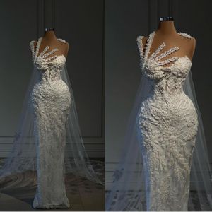 3D Floral Mermaid Wedding Dress Princess Beading Lace Appliques Illusion Bridal Gowns vestidos de novia