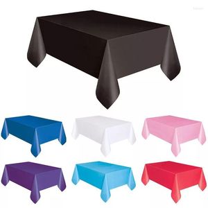 Tabela de toalha de mesa Toca de mesa de mesa Plástico Disponicável cor sólida Casamento Party Party Retângulo Capas de limpeza de limpeza