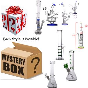 In Stock Blind Box Mystery Suprise Box Hookah Glass Bongs Water Pipe Smoking Accessories Dab Oil Rigs Perc Pecolators Best quality