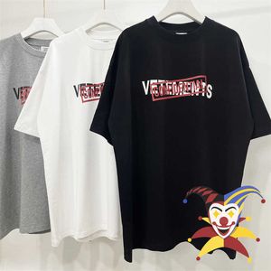 T-shirt da uomo Vetements T-shirt Uomo Donna 1 1 T-shirt oversize CONFIDENTIAL rossa con sigillo segreto di alta qualità Top VTM G230301