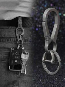 Key Rings High-End Titanium Keychain Luxury Men Car Key Chain Key Ring Ultra Lightweight EDC Carabiner Holder The Best Gift For Men R230301
