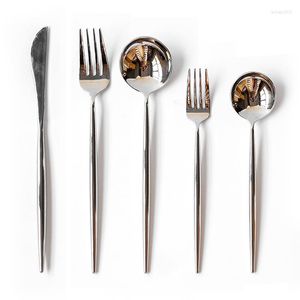 Ужинать наборы посуды северные металлические экологически чистые столовые приборы серебряный современный дизайн