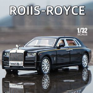 Diecast Model Cars 1 32 Rolls Royce Phantom сплав модель модели Diecast игрушечные автомобили металлические автомобильные модели моделирование Sound Light Childrens Giftj230228