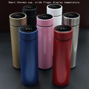 500ml Akıllı Su Şişesi Soğutucu Paslanmaz Çelik Termos Kahve Kottle Sıcaklık Ekran Sızdır Yalan Spor Vakum Şenlikleri