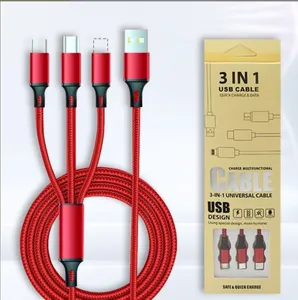 3in1 2in1 Huawei için Hızlı USB Kablosu/Honor Taşınabilir 3 İPhone 14 13 için 1 Mikro USB C Tip Şarj Kablosu
