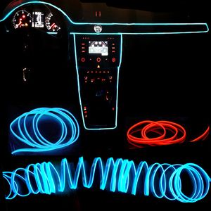 LED şeritler 1m/2m/3m/5m araba iç aydınlatma LED şerit dekorasyon çelenk tel halat tüp hattı esnek neon ışıkları usb sürücü ile