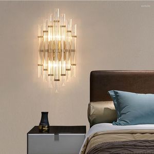 Duvar lambaları Vintage kristal LED yatak odası banyo sconce oturma odası başucu lambası yemek ev dekoratif sanat ışıkları