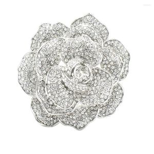 Broşlar Rhinestone Kristal Gül Çiçeği Düğün Gelin Broş Pin Broşı Kadın Mücevherleri FA5066