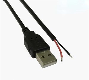 0.5 kare USB erkek kablosu 2 çekirdekli veri gücü şarj fanı floresan plaka LED ışık çubuğu tek kafa