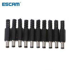 ESCAM 10 Stück 5,5 x 2,5 mm 5,5 x 2,1 mm DC-In-Line-Stecker, Buchse, Stecker, Adapter, Kunststoffabdeckung