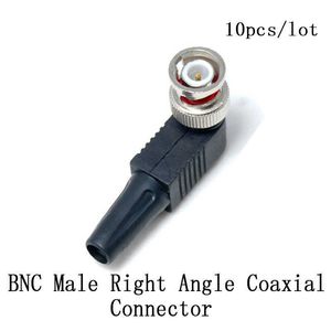 10pcs/lot CCTV RG59 BNC Erkek Lehimsiz Sağ Açılı Konektör Erkek Sağ açılı koaksiyel konektör için