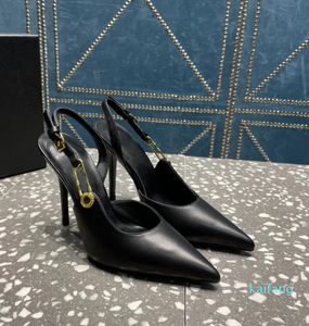 Emniyet Pimi Slingback Patent Buzağı Deri Pompalar Ayakkabı Sky-High Stiletto Topuklu Sandalet Sandalet Kadın Lüks Tasarımcı Elbise Ayakkabı Fabrika Ayakkabı 01