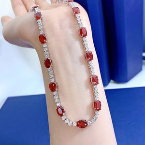 Vintage Ruby Diamond Kolye% 100 Gerçek 925 STERLING Silver Party Düğün Çoku Kolye Kadınlar Gelin Kolye Takı Hediyesi