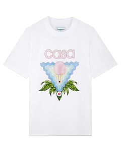 23SS New Casablanca designer Classic Fashion Cotton T shirt Tênis de mesa Flower Sicilian Men and Women Couple Hawaiian Short Sleeve T-shirt