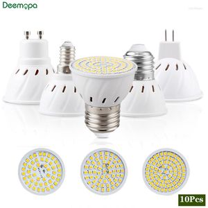 10pcs/lot E27 E14 LAMPADA LED Spotlight Gu10 MR16 Bombilla lambası AC 220V 110V 48 60 80LEDS 2835 SMD PUSLB İç Mekan Aydınlatma