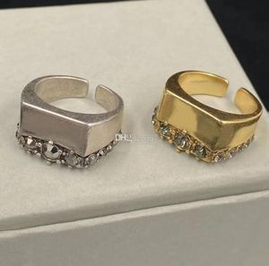Винтажный дизайнер золотой серебряный кольцо с кольцом с винтом